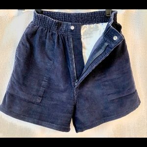 Lands End Corduroy Shorts-Navy-Juniors Small (8)